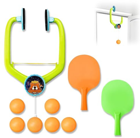 Hängendes Pingpong Set 9 Stück, Tür-Pingpong-Spiel Über Der Tür, Verstellbarer Hängendes Tischtennis, Tischtennis Zubehör, Tür Pong Spiel für Kinder, für Übungs Familienspiele