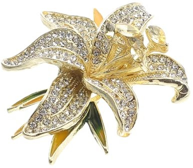 BESPORTBLE Lilienblumen Brosche Strass Kristall Anstecknadel Klein Mit Vollständiger Strassverzierung Damen Revers Schaldekoration Für Anzug Und Kleidung