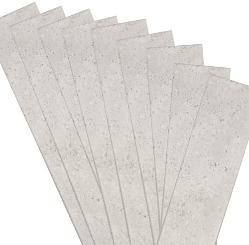 10m² / 60 Stück Deckenplatten Deckenpaneele Deckenverkleidung, weißer Beton Betonoptik Betonlook, Polystyrol XPS Imitat Wandpaneelen Styropor 100x16,7cm (PP-120)