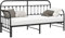 vidaXL Minimalistisches schwarzes Metall Trundle Bett für das Gästezimmer mit modernem Design - Platzsparendes verstellbares stilvolles Sofa, Kapazität für einen Erwachsenen, Nur für Innengebrauch
