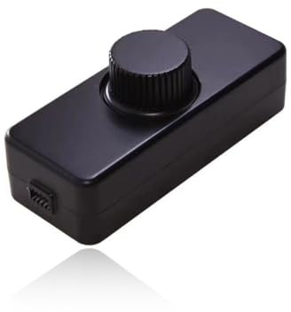Potenciómetro Regulador de Luz con Interruptor, con Ajuste Continuo Regulador de Intensidad de Luz, 220-240V Interruptor de Luz Giratorio, para Lámparas Regulables,Lámparas de Mesa, Negro