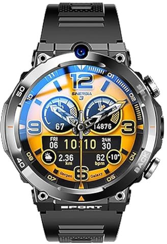 Smartwatch da uomo con scheda SIM 4G con doppia fotocamera, videochiamate, NFC, impermeabile IP68, ideale per comunicazioni e monitoraggio fitness