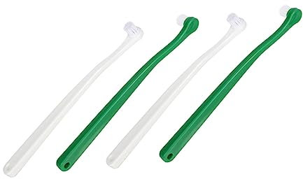 BAZEITFLOW 4stücke Haustierzahnbürsten Katzen Tragbare Zahnbürste Mit Kleinem Bürstenkopf Weiche Borsten Zur Gründlichen Zahnreinigung Von Katzen Und Kleinen Hunden in Grün Und Weiß