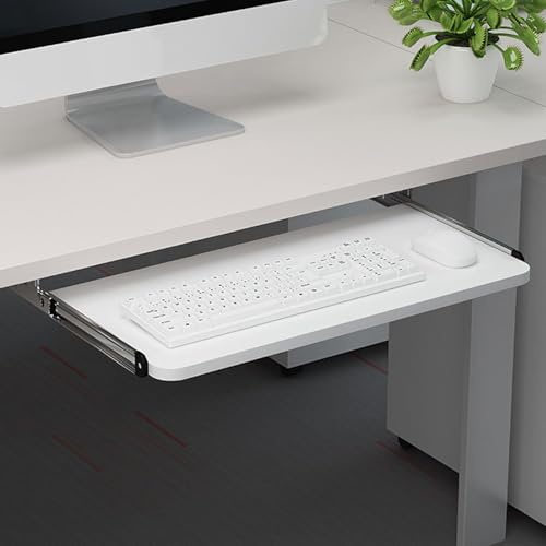 Wansiman Tastaturauszug Untertischmontage Holz,Tastatur Schublade Unterbau Auszug,Ausziehbare Tastaturablage,Halten Sie Den Desktop Sauber,Geeignet FüR Familie,BüRo