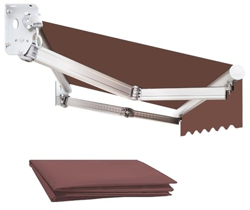 Polyester-Terrassen-Markisenstoff, leicht, 3,6 x 3 m, weicher Sonnenschutz für Fenster und Türen, Unterschlupf-Leinwand mit Volant, UV-Schutz