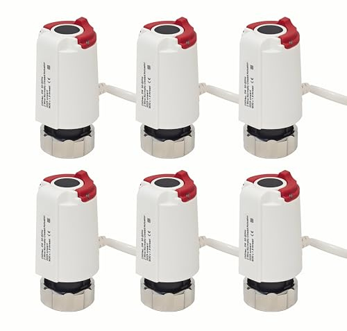 Actionneur de chauffage au sol 230 V M30 x 1,5 NC (fermé sans courant), moteur pour chauffage au sol, valve de chauffage au sol pour presque tous les distributeurs de circuit de chauffage (6)