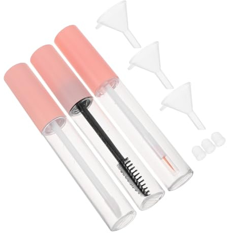 PRETYZOOM 10ml Nachfüllbares Kosmetiktuben Satz mit Leerer Mascara Röhre aus Petg Eyeliner Tube und Lipgloss Behälter Inklusive 3 Trichtern für Vielseitige Anwendung