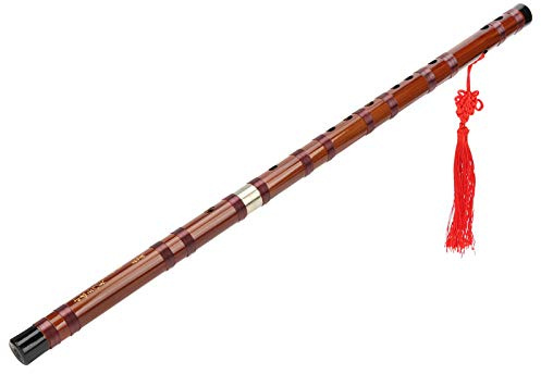 Flauto in bambù, esterno lucidato a specchio con accordature multiple, flauto tradizionale cinese interfaccia in ottone inserto in resina nera per principianti esecutori pratica concerti sul palco