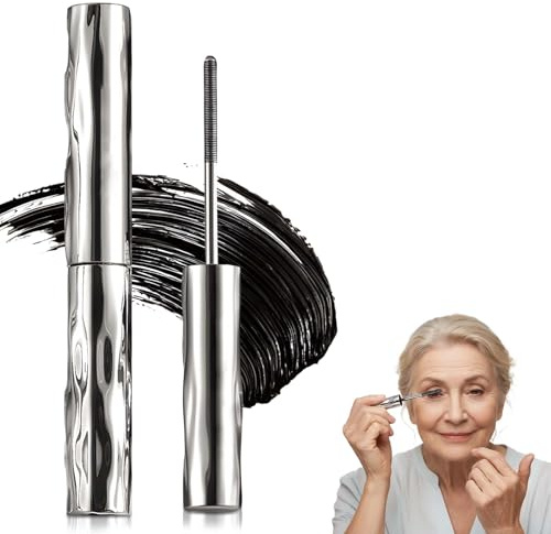 Mascara für ältere Frauen, 2026 Neu Metal Mascara mit Metallbürste, 3D Curling Eyelash Iron, Wasserfest Iron Eye Mas cara Volumengebende Wimperntusche Schnell Trocknend und Wischfest (1PC)