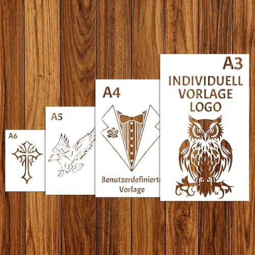 Personalisierte Schablone Buchstaben PVC Individuelle Sprühschablone Lackierschablone mit Logo Text wiederverwendbare Schablonen Wandgestaltung Holz Stoff Keramik (Personalisierte Schablone01)