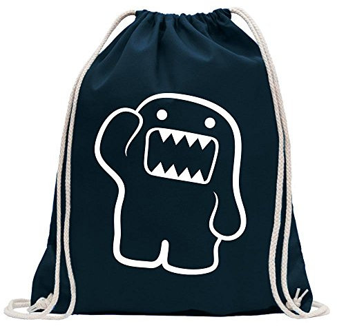 Kiwistar - Turnbeutel - dunkelblau - Domo - Fun Rucksack Sport Beutel Gymsack Baumwolle mit Ziehgurt
