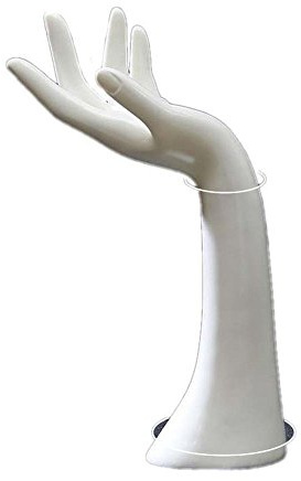duojin Fashion Mannequin Hand Arm Display Base Female Gloves Jewelry Model Stand White