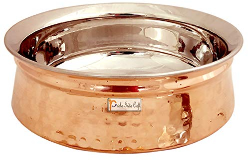 Prisha India Craft - Cuenco de acero inoxidable para servir platos, vajilla y vajilla (750 ml, 3 no)