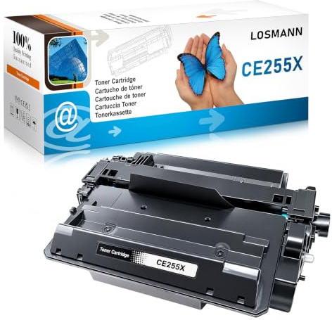 1x LOSMANN Schwarz Black Toner Kompatibel für HP 55X CE255X CRG724H für HP LaserJet Enterprise P3000 Series P3015 P3015D P3015DN P3015N P3015 Series P3015X HP LaserJet Pro M520 Series M521dn M521dw
