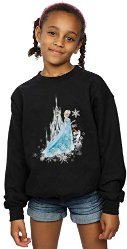 Disney Girls Frozen Elsa And Olaf Winter Magic Sweatshirt Black 5-6 Years