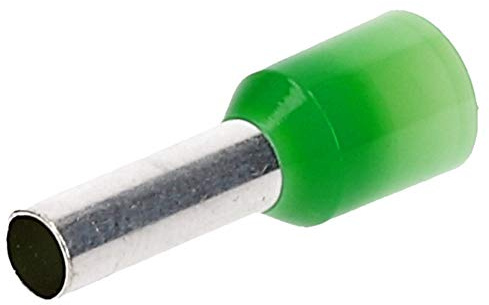 Cembre 100x Puntali Isolati 6 mm² Verde - Terminali PKE612 12 mm | Manicotti in rame elettrolitico stagnato per collegamenti elettrici sicuri, ideali per cablaggi in spazi ristretti.