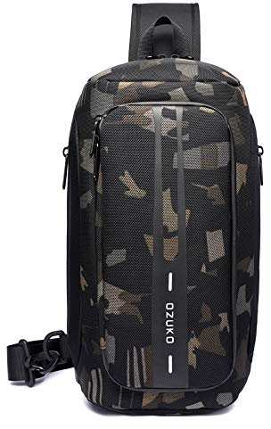 FANDARE Brusttasche Sling Rucksack Diebstahlsicherung Daypacks mit USB für Herren Damen Schultertasche Grosse Kapazität Umhängetasche für Outdoor Sport Wandern Radfahren Bergsteigen Reisen Dauerhaft