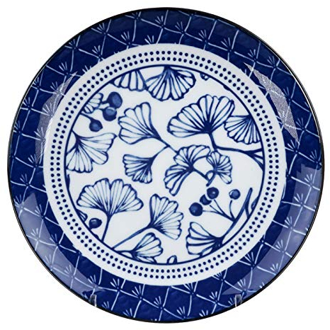 TOKYO design studio Plato azul y blanco Ginko – Flora Japonica – 16 x 2 cm