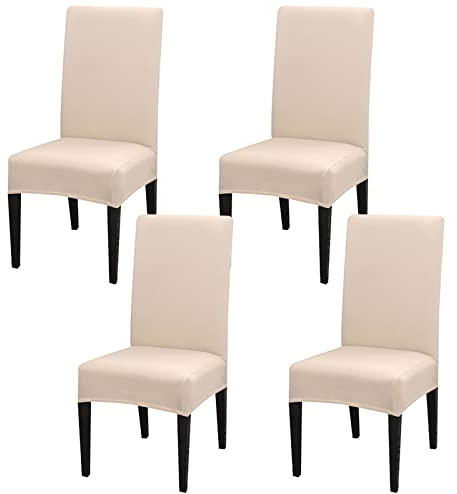 Aisprts Stuhlhussen 4er Set Stretch Stuhlhussen für Esszimmerstühle, Abnehmbarer Waschbarer Stühle Schutz Dekoration Stuhlbezug für Haus, Küche, Hotel, Restaurant, Bankett, Hochzeit, Party