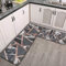 2 Pcs Kitchen Rug Set, Modern Rose Gold Glitter Marble Geometric Non-slip Kitchen Mats and Rugs Soft Flannel Non-Slip Area Runner Rugs Washable Durable Doormat Carpet
