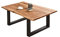 SAM Couchtisch 130 x 75 cm Billy, echte Baumkante, Akazienholz naturfarben, massiver Sofatisch, U-Metallgestell Mattschwarz
