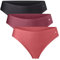 Invisible String Tangas für Damen, 3er Pack Low-Rise Slips, Unsichtbare Unterwäsche für Sport, Training & Alltag, aus recycelten Materialien (Mehrfarbig (1x Blush, 1x Ruby, 1x Schwarz), S)