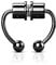 eeddoo Fake Septum-Piercing aus Edelstahl Schwarz mit Magnet