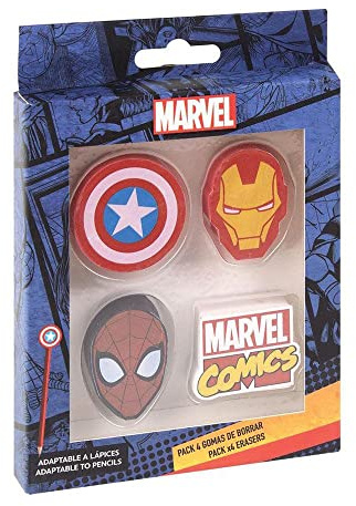 CERDÁ LIFE'S LITTLE MOMENTS Pack 4 Gomas de Borrar con Formas de Personajes Marvel - Licencia Oficial Marvel, 2100003580