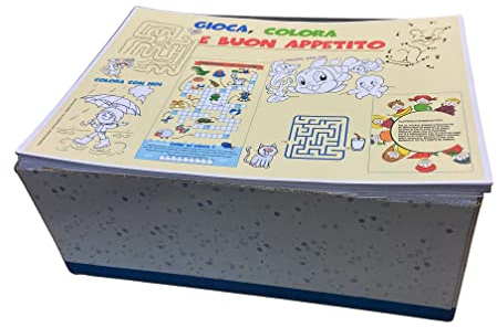 5.000 Tovagliette Bimbi on logo personalizzato, sottopiatto da colorare cm 30x40 usa e getta monouso per ristoranti, Bar, Pizzerie