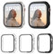 Funda Apple Watch Series 7 41MM, 3 Piezas Haojavo Protector Apple Watch 7 Case PC Duro y Cristal Templado HD delgado 2 en 1 alrededor protector para iwatch 7 41mm Accesorios 1 Negro+2 Claro