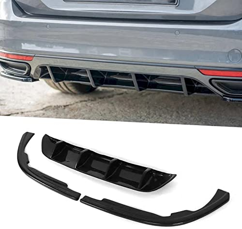 Maxton Style Auto Heckstoßstange Diffusor Verlängerungslippe mit Seitensplittern Dekoration Trim Styling Zubehör für Volkswagen VW Passat Variant R-Line B8 2015-2019, ABS