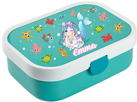 Ferocity Personalizado Lonchera para niños Desayuno Fiambrera Sandwichera Caja de Almuerzo Sirena [087]