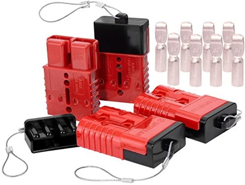 Spurtar Lot de 4 câbles de démarrage 175 A à déconnexion Rapide 1/0 AWG 12-36 V pour Voiture, VTT, ascenseurs, Moteurs, remorque, treuil de remorquage, Rouge
