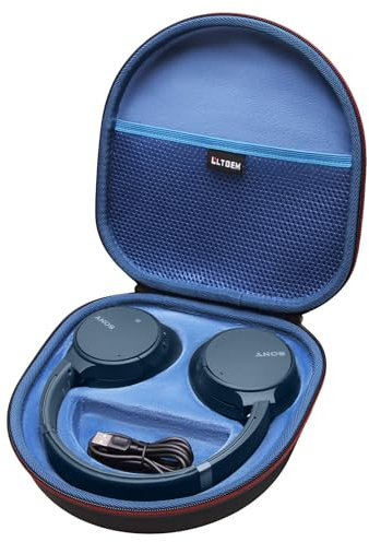 LTGEM Schutzhülle kompatibel mit Sony WH-CH720N / WH-CH520 / WHCH710N / WH-CH510 Noise Canceling Wireless Kopfhörer Bluetooth Over The Ear Headset Schwarz + Blau