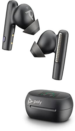 Poly Voyager Free 60+ True Wireless Earbuds – Noise-Canceling for Clear Calls–Active Noise Canceling–Smart Charge Case w/Touch Controls–Works w/iPhone, Android, PC/Mac, Microsoft Teams Certified–Black