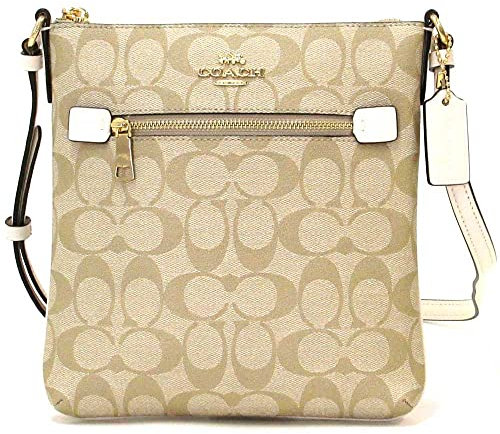 COACH Damen Mini Rowan File Shoulder Crossbody Bag, Signature Canvas - Light Khaki/Chalk, Gold/Hellkhaki-Kreide, 20.96 x 3.18 x 20.96 cm