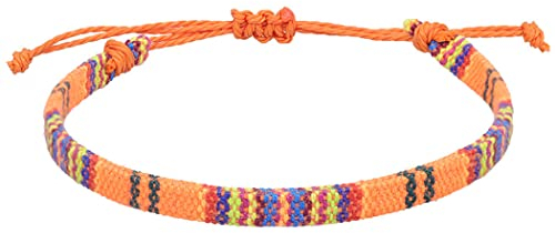 Handcess Boho Bracelets de Cheville Coloré Femmes Cheville Bracelets Tresse Cheville Pied Bijoux pour Femmes et Filles (Orange)