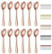 Evanda Cucharillas de café oro rosa 12 piezas, 14cm de titanio oro rosa Acero inoxidable cuchara de té, cubiertos para té, postre, pastel, postre y ensalada, apto para lavavajillas