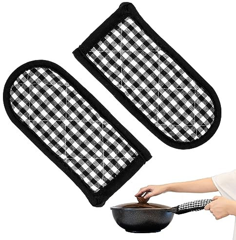 Black Pot Handle Covers - 2 Pack, Heat Resistant Pot Holders for Cast Iron Skillets