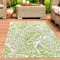 CARPETIA Wetterfester Outdoor Teppich Kunststoff leicht modern abwaschbar Garten Terrasse Balkon Camping Picknick Blätter hellgrün 150 x 220 cm