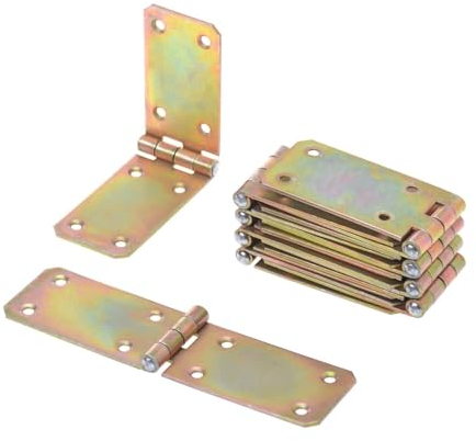 Aqbau® 10er Set Kistenband Scharnier 45 x 150mm aus feuerverzinkt, Schwerlastscharnier, Tischbänder, Gerollte scharniere klappbar, Möbelscharniere, Kistenscharnier, Robuste Türscharnier