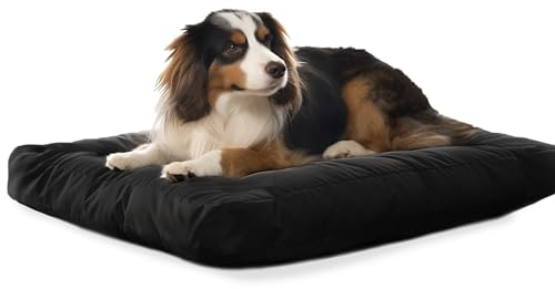 Flowen Hundekissen Kleine Hunde 60x40 Leicht Waschbar mit Abnehmbarem Bezug Hundebett Wasserdicht Anti-Biss und Anti-Kratzer Hundematte Schwarz in 10cm Höhe Ideal im Sommer und Winter