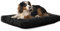 Flowen Hundekissen Kleine Hunde 60x40 Leicht Waschbar mit Abnehmbarem Bezug Hundebett Wasserdicht Anti-Biss und Anti-Kratzer Hundematte Schwarz in 10cm Höhe Ideal im Sommer und Winter