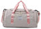 Vllcsla Borsa Sportiva Uomo Donna, 28L, Borsone Palestra Donna con Scomparto Scarpe, Tasca Bagnata, Borsa Palestra Leggero Impermeabile, Borse da Viaggio Fine Settimana, Pieghevoli, Rosa Grigio