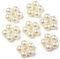 Ipotkitt 50 Pcs ABS Imitation Pearl Flower Beads - White Plastic Floral Spacer Plant Shaped for DIY Necklace Earrings Jewelry Making