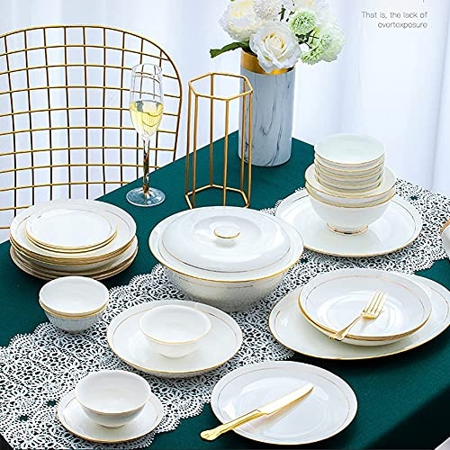 Juego de platos y tazones de porcelana de grado AB, juego de vajilla de cerámica de 36 piezas, vajilla, platos, juego de servicio de cena combinado de cerámica