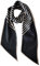 GIMIRO Satin Seidenschal 148 x 13,5 cm Krawatte Double Layer Bund für Blazer, Mantel, Kleid (Black/Latte Stripes)