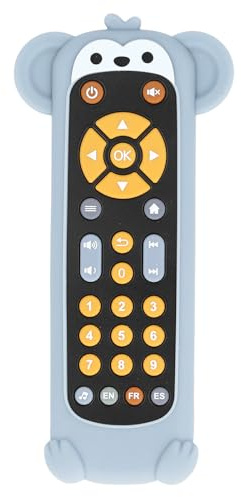 Baby Teething Toys, Soft Silicone Remote Control Teether for Babies 3 6 12 18 Months, TV Remote Control Shape Infant Chew Sensory Toys for Boys and Girls, Baby (Monkey Cover and