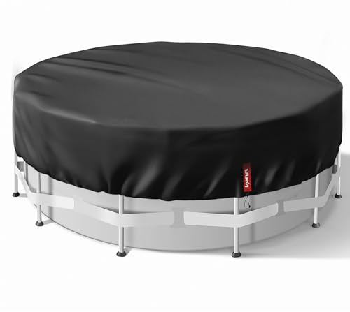 Bâche de piscine ronde 460 cm, protection UV, résistante aux déchirures, en Oxford, haute densité, 420D, avec cordon de serrage et clous de sol, pour (4,7 m)