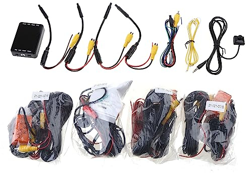 360 Grad Auto Rückfahrkamera Parken Panorama Seitenansicht Rückansicht 4 Wege Kamera Steuerbox System Außenzubehör Rückfahrkamera Kit Extender für Auto Zubehör Auto Parkansicht